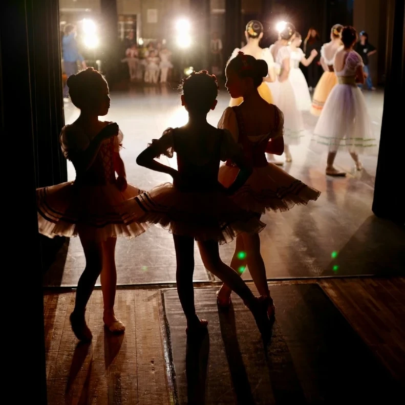 Young Ballet dancers backstage